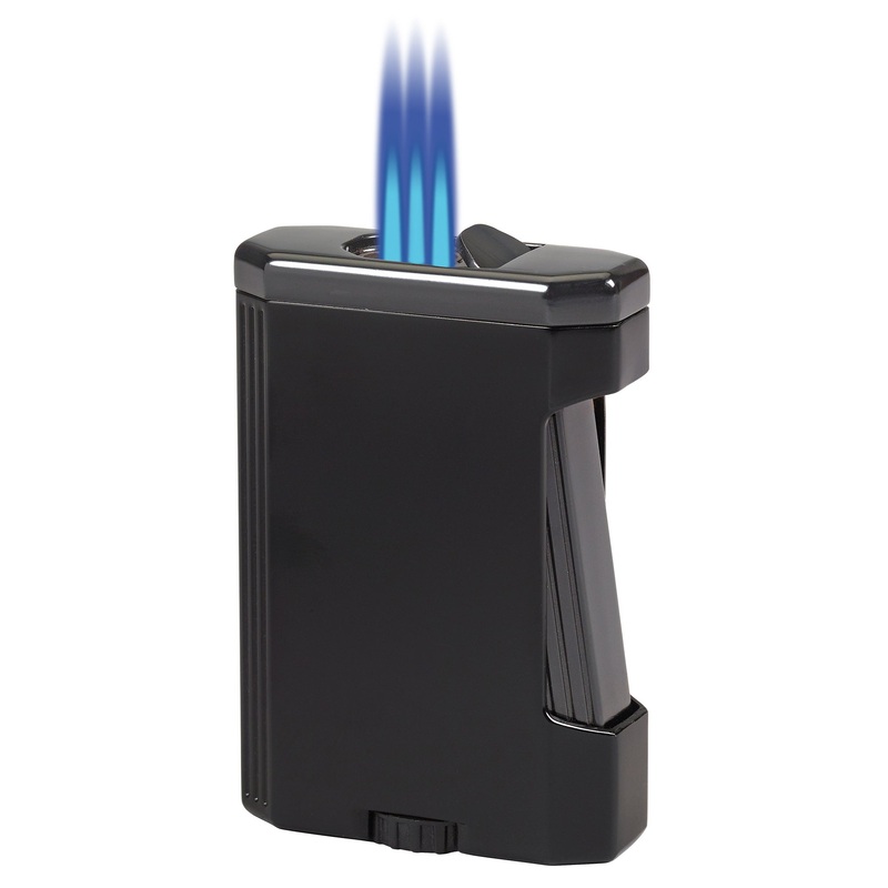 Lotus Intrigue Triple Flame Table Vertigo Lighter Black & gunmetal