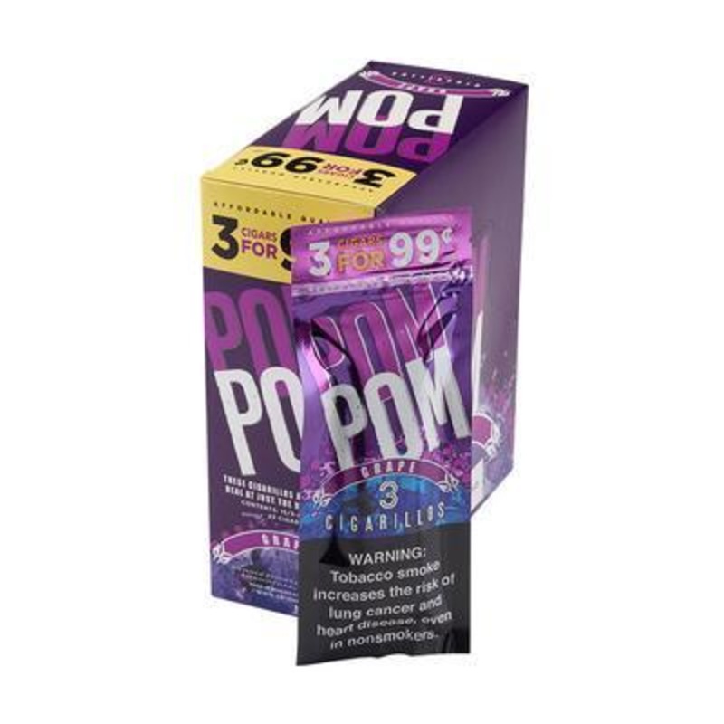 Swisher Sweets Pom Pom Cigarillos Grape 3×15 (45ct) Pom Pom Cigarillos Grape 15 Packs of 3
