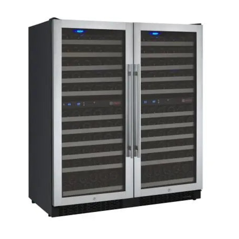 Allavino 47″ Wide FlexCount II Tru-Vino 242 Bottle Four Zone Stainless Steel Side-by-Side Wine Refrigerator