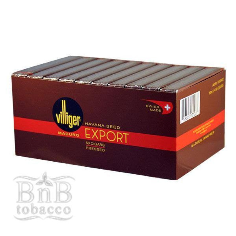 Villiger Export Maduro Cigarillos (4.0″ x 37) 10 Packs of 5