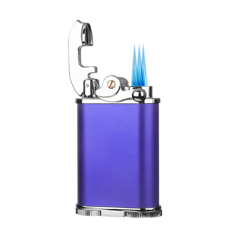 Visol Retro Triple Flame Cigar Lighter – Purple & Chrome
