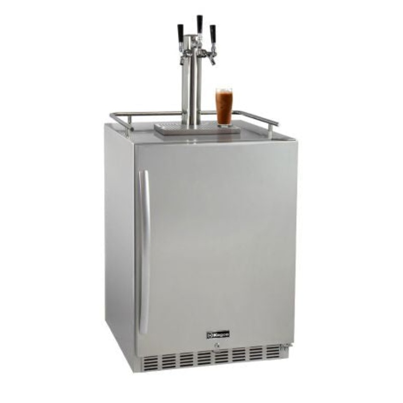24″ Wide Cold Brew Coffee Triple Tap All Stainless Steel Outdoor Built-in Right Hinge Kegerator
