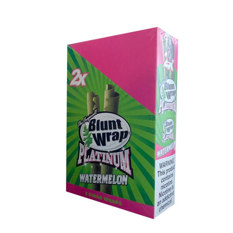 Blunt Wrap Watermelon Double Platinum Wraps Watermelon 25 Packs of 2