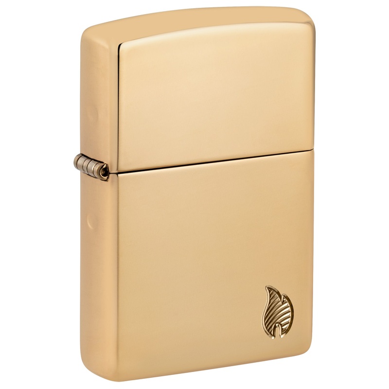 Armor High Polish Brass Flame Design