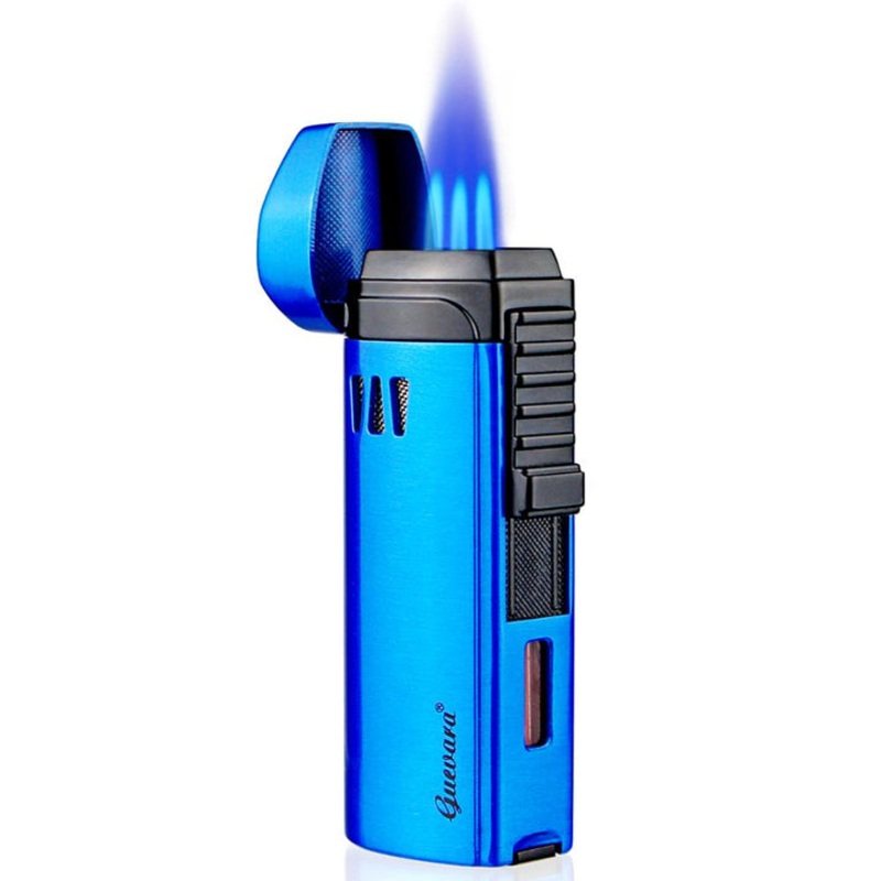 GUEVARA METAL CIGA LIGHTER TORCH JET FLAME REFILLABLE Gold