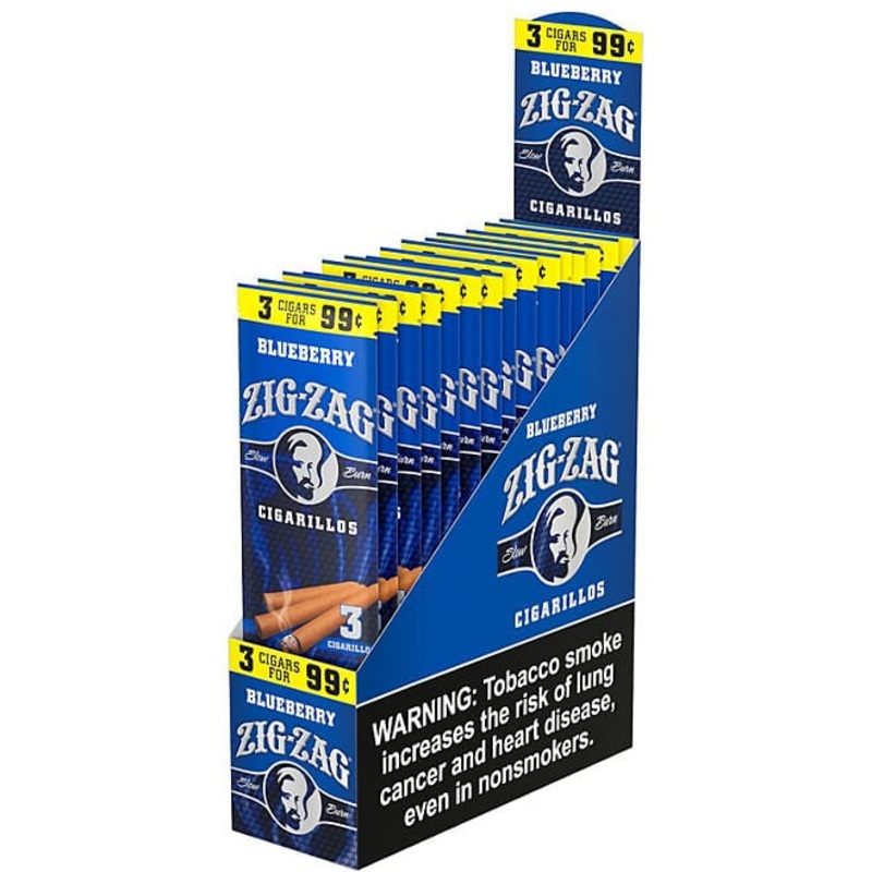 Zig Zag Blueberry Cigarillos Blueberry 15 Packs of 3