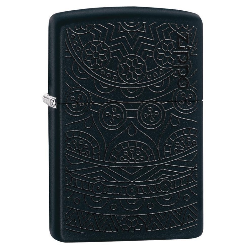Zippo Lighter – Tone on Tone Black Matte