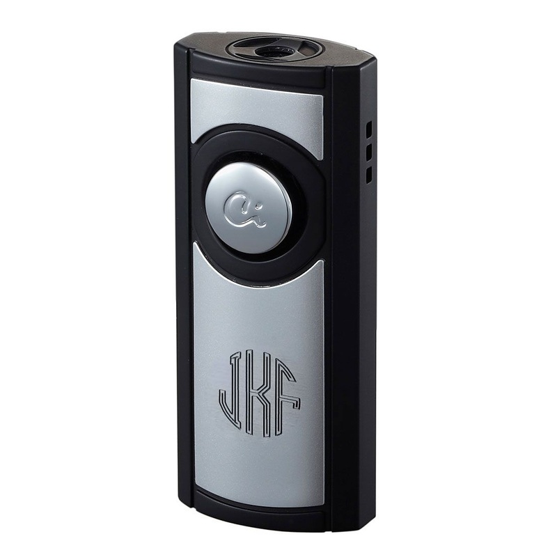 Caseti Patronum Single Jet Flame Cigar Lighter – Black Matte & Brushed Chrome