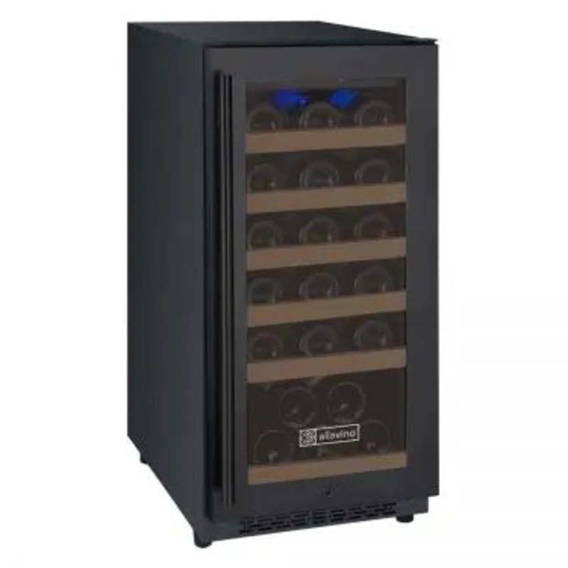 Allavino 15″ Wide FlexCount II Tru-Vino 30 Bottle Single Zone Black Wine Refrigerator