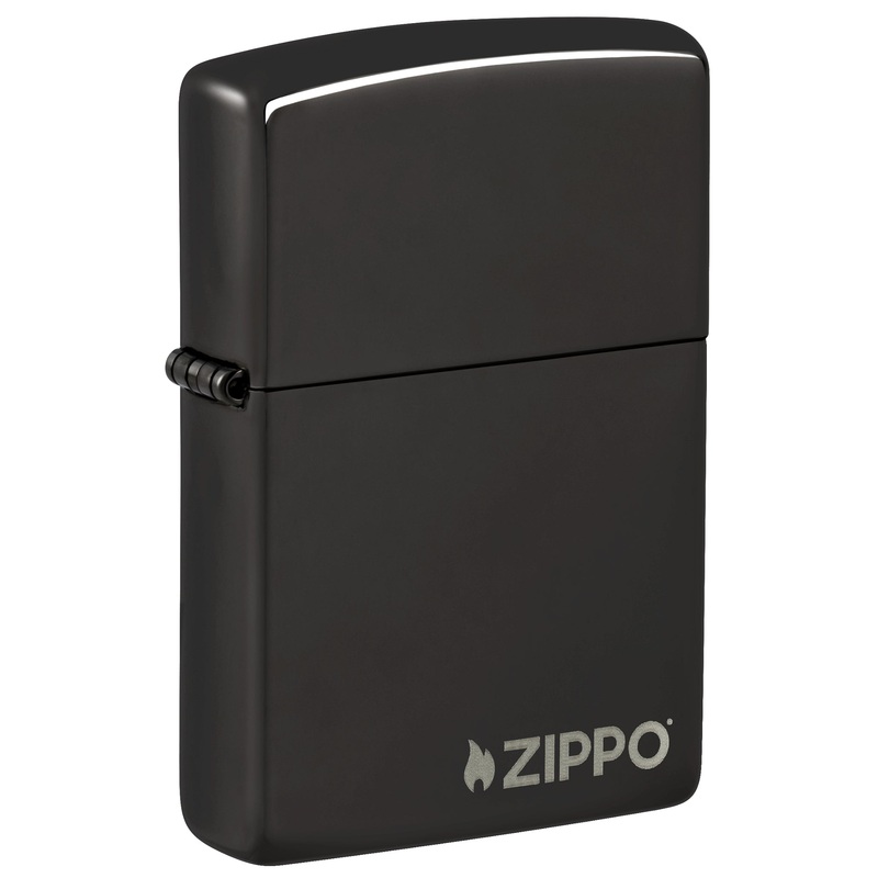 Classic High Polish Black Zippo Logo