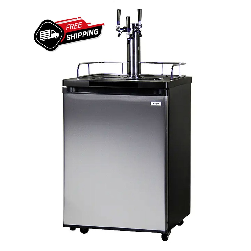24″ Wide Triple Tap Stainless Steel Kegerator
