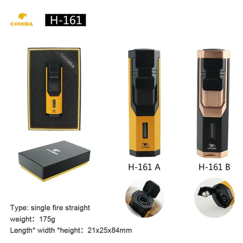CIGAR LIGHTER 1 JET FLAME PORTABLE BUTANE LIGHTER WITH PUNCH 161A