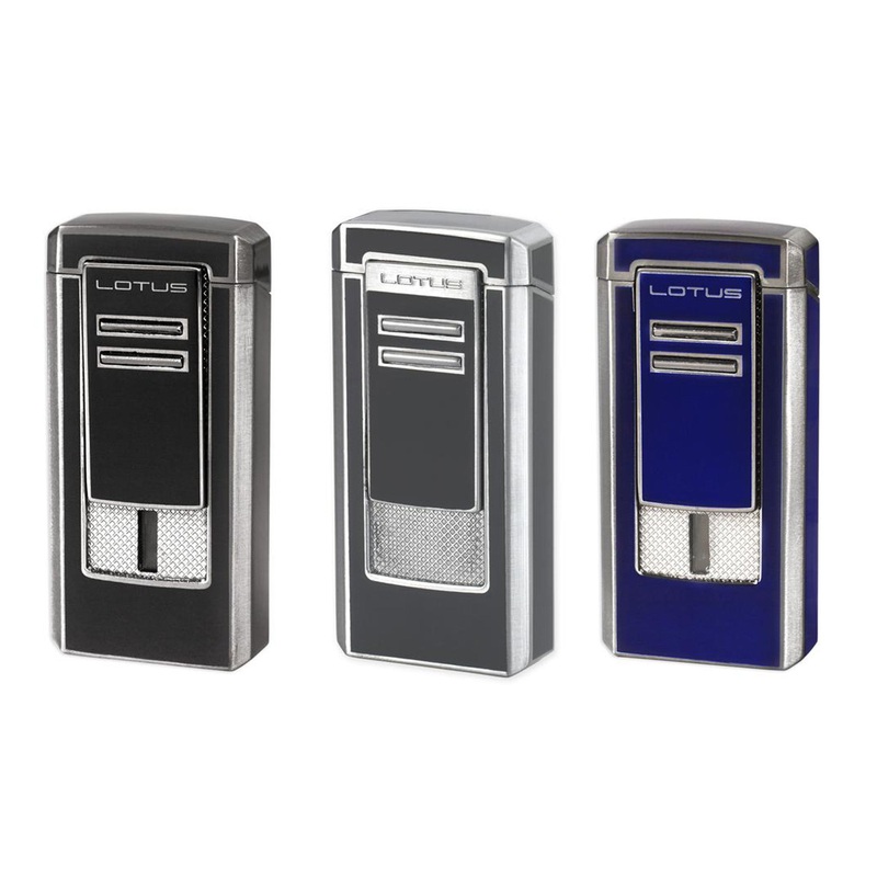 Lotus Commander L46 Triple Jet Lighter Black Lacquer & Gunmetal