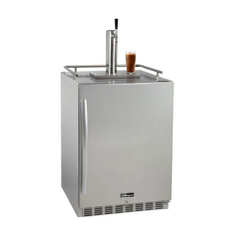 24″ Wide Cold Brew Coffee Single Tap All Stainless Steel Outdoor Built-in Right Hinge Kegerator