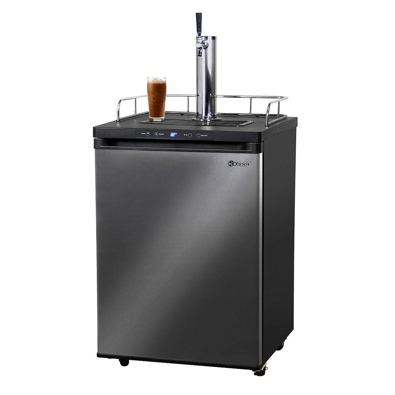 24″ Wide Cold Brew Coffee Single Tap Black Stainless Kegerator