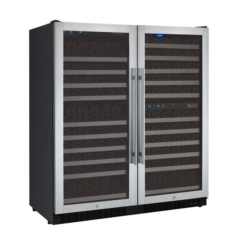 Allavino 47″ Wide FlexCount II Tru-Vino 249 Bottle Three Zone Stainless Steel Side-by-Side Wine Refrigerator
