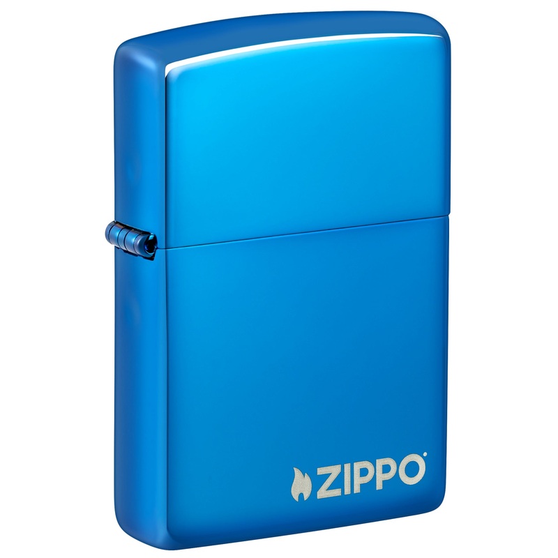 Classic High Polish Blue Zippo Logo