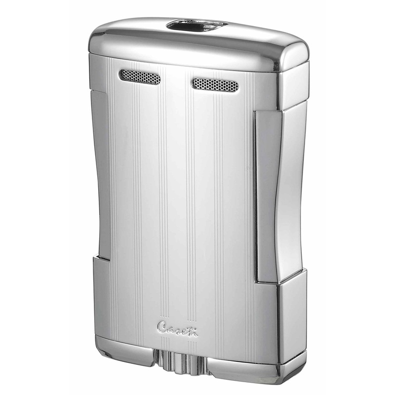 Caseti Sparta Triple Torch Flame Cigar Table Lighter – Chrome Lines