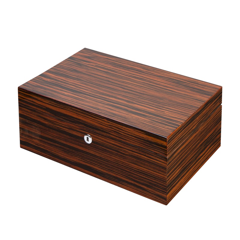 Visol Richardson Ebony Exotic Wood Humidor – Holds 100 Cigars