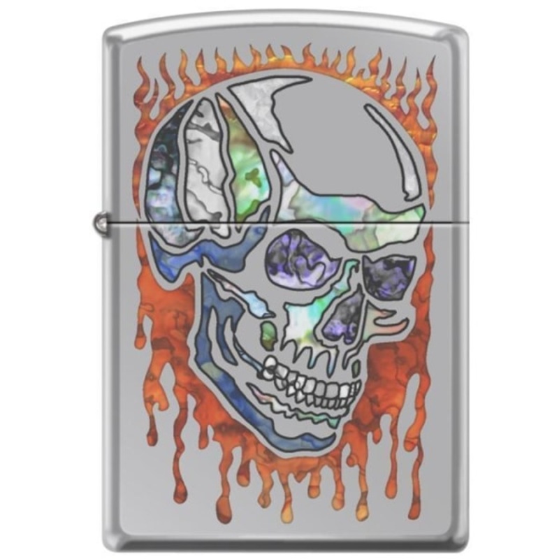 Zippo Lighter – Skull Fusion High Polish Chrome