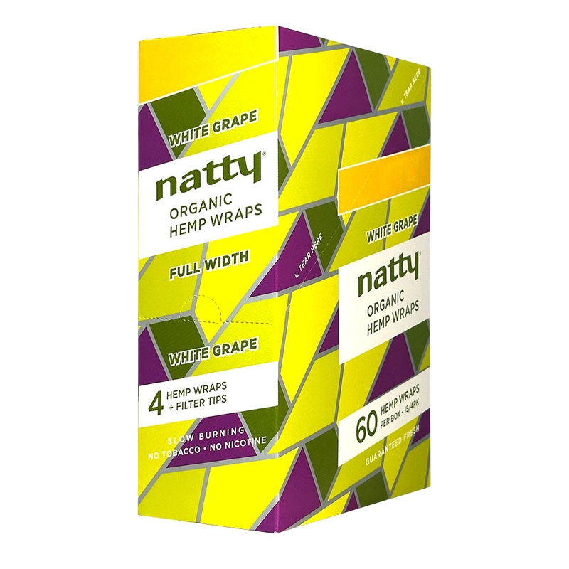 Natty Organic Hemp White Grape Wraps White Grape 15 Packs of 4