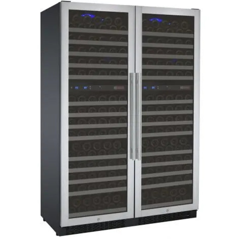 Allavino 47″ Wide FlexCount II Tru-Vino 344 Bottle Four-Zone Stainless Steel Side-by-Side Wine Refrigerator