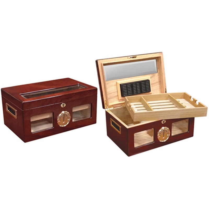 The Valencia High Gloss Cherry Humidor by Prestige Import Group – 120 Cigar ct