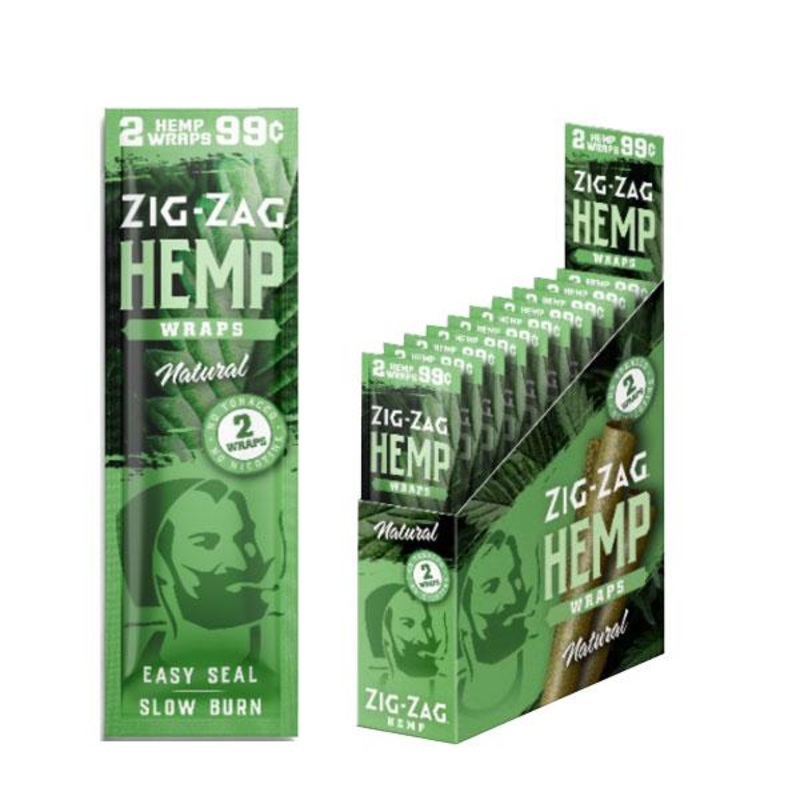 Zig Zag Natural Hemp Wraps Natural 25 Packs of 2
