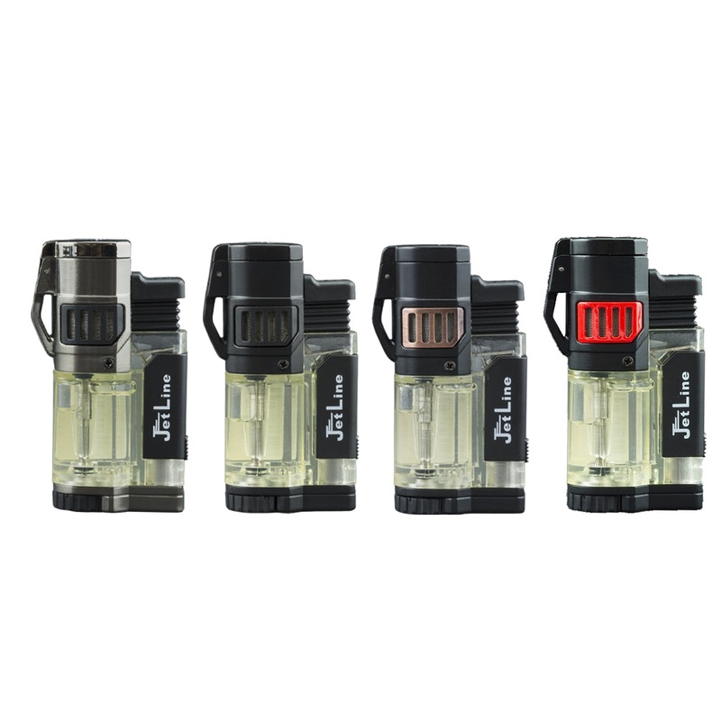 Jetline Diego Triple Flame Pocket Lighter w/ Punch Cutter Black