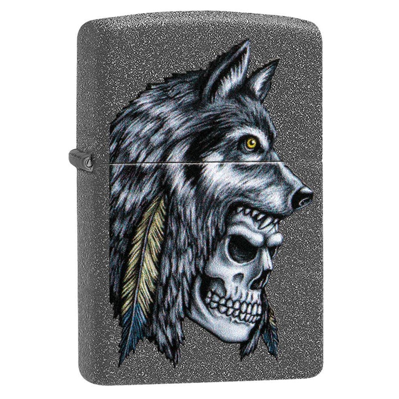 Wolf Skull Feather Design