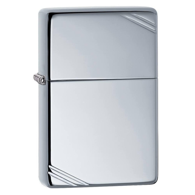 Zippo Lighter – Vintage High Polish Chrome w/ Slashes