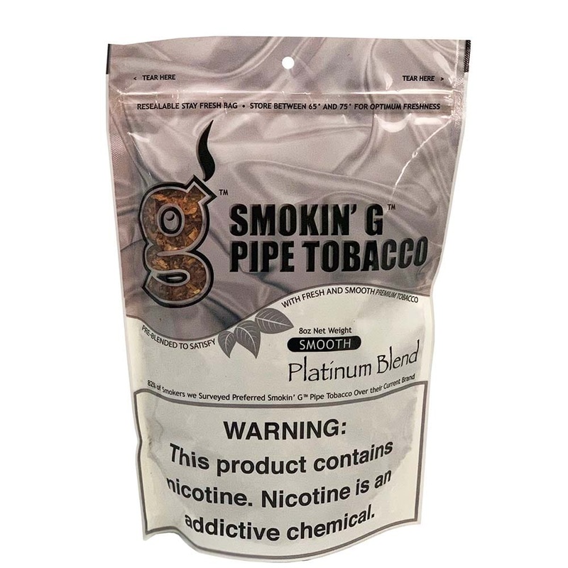 Smokin’ G Smooth Platinum Pipe Tobacco Smooth Platinum 8oz Bag