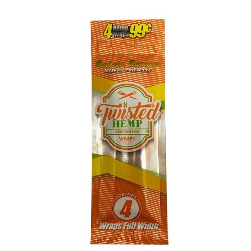 Twisted Hemp Mango Pineapple Wraps Mango Pineapple 15 Packs of 4
