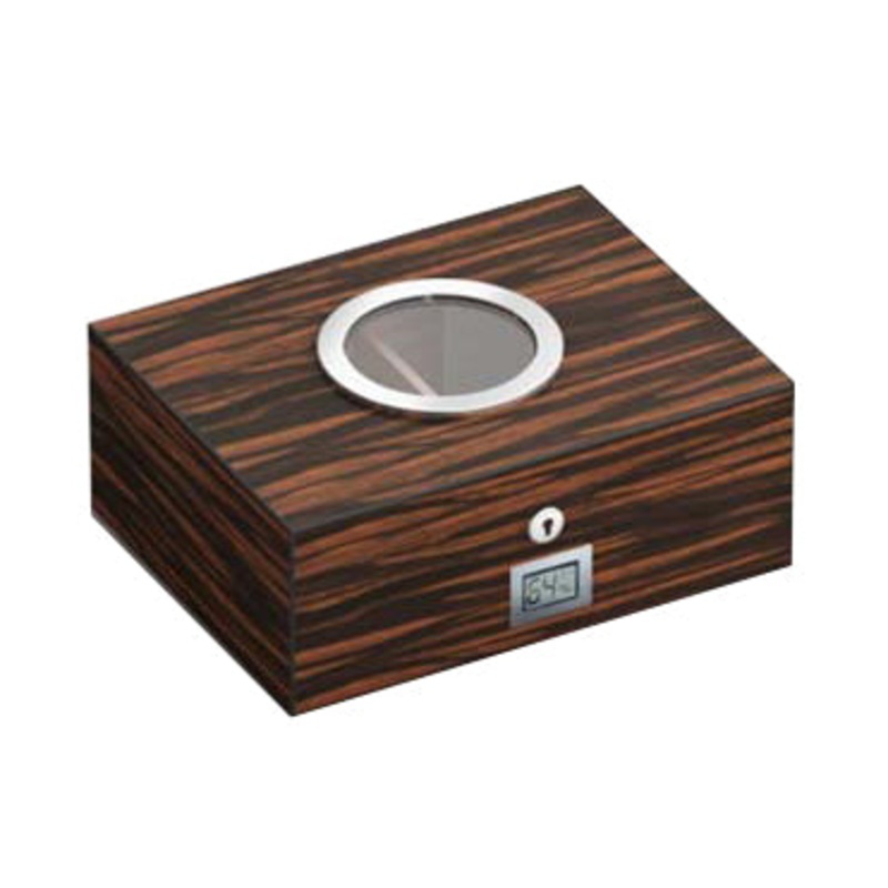 Visol PortHole Ebony Finish Cigar Humidor – Holds 75 Cigars