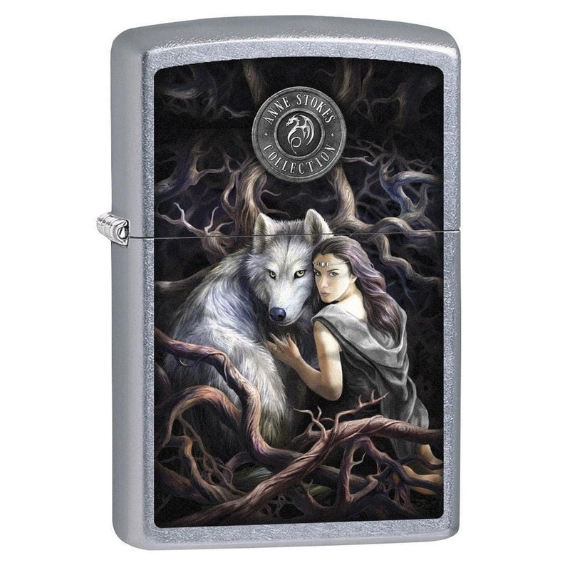 Zippo Lighter: Anne Stokes Soul Bond, Woman With Wolf – Street Chrome 79266