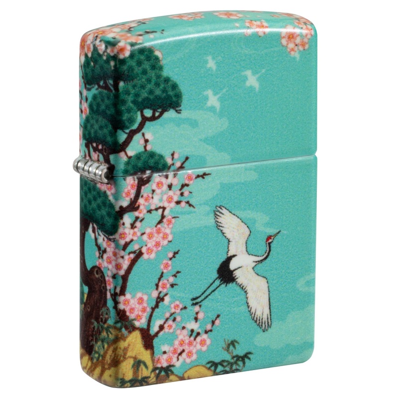 Zippo Lighter: Asian Crane Birds, Glow-in-the-Dark – 540 Color 81691