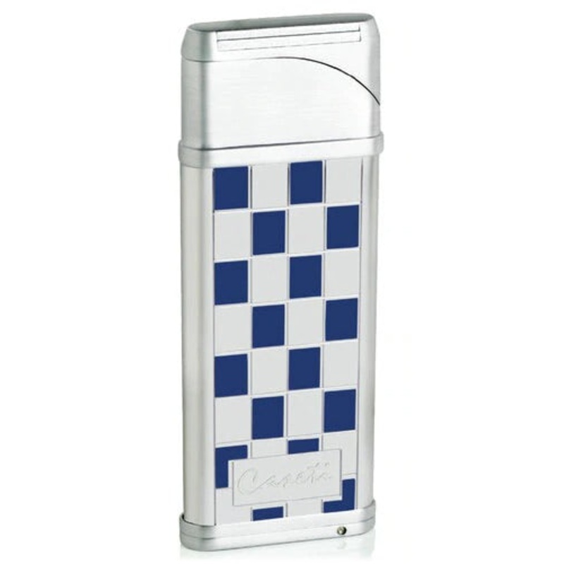 Caseti Alchemy Windproof Flame Coil Lighter – Blue Grid Lacquer
