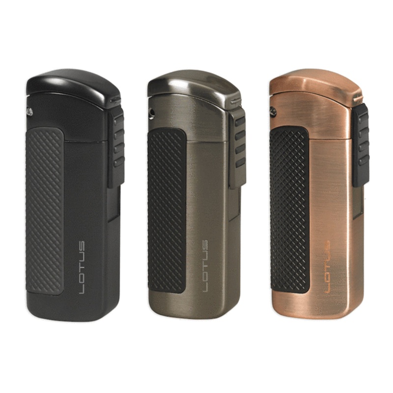 Lotus Lighter CEO L66 Triple Jet Lighter w/ Cigar Punch Black Matte