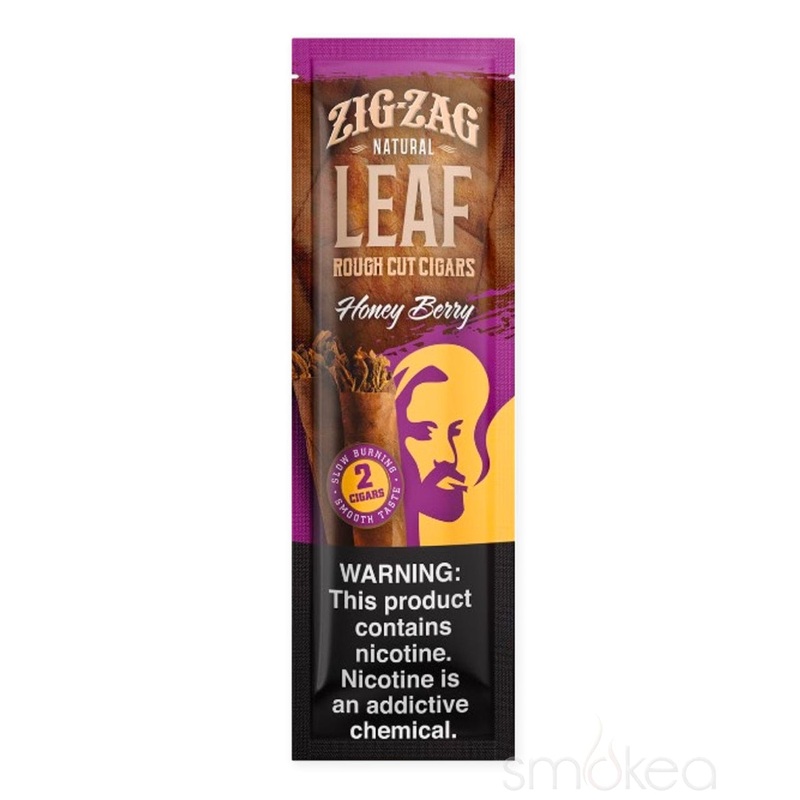 Zig Zag Natural Leaf Rough Cut Cigars Honey Berry Honey Berry 15 Packs of 2