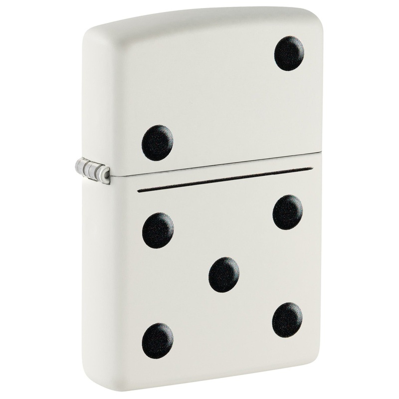 Zippo Lighter: Domino Design – White Matte 46159