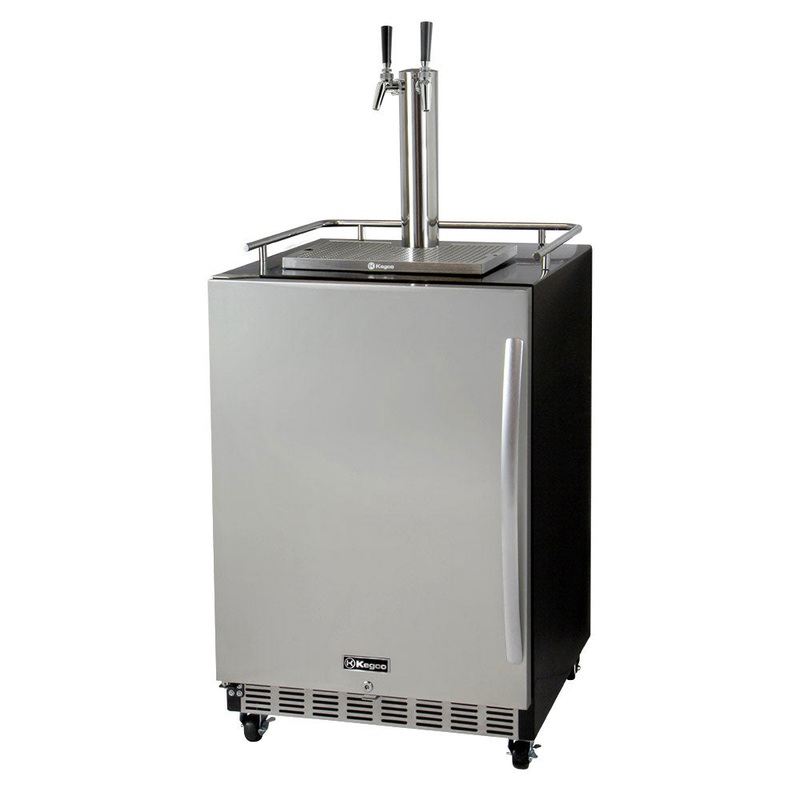 24″ Wide Dual Tap Stainless Steel Commercial Builtin Left Hinge Kegerator With Kit