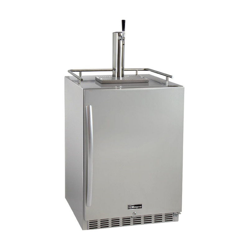 24″ Wide Single Tap All Stainless Steel Outdoor Built-in Right Hinge Kegerator With Kit