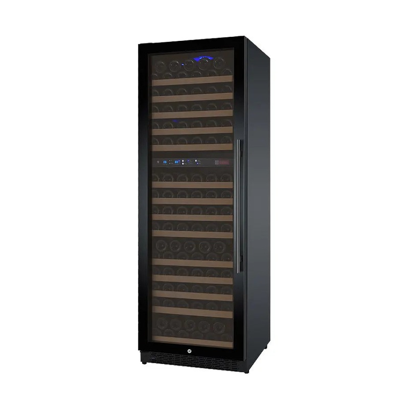 Allavino 24″ Wide FlexCount II Tru-Vino 172 Bottle Dual Zone Black Left Hinge Wine Refrigerator