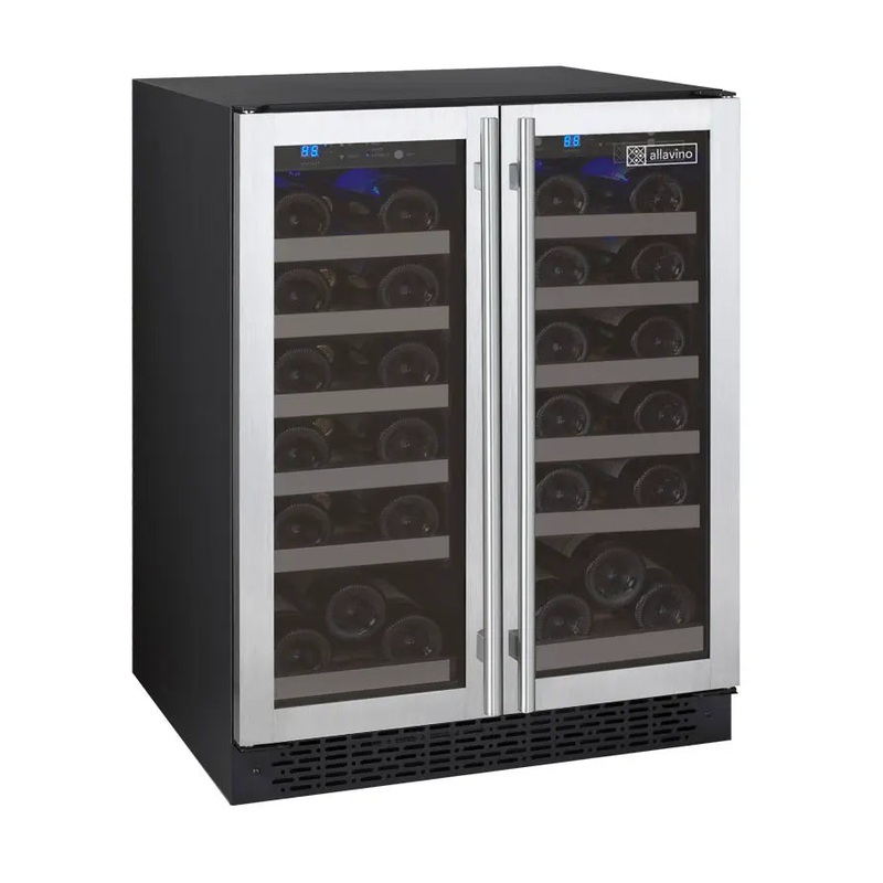 Allavino 24″ Wide FlexCount II Tru-Vino 36 Bottle Dual Zone Stainless Steel Wine Refrigerator