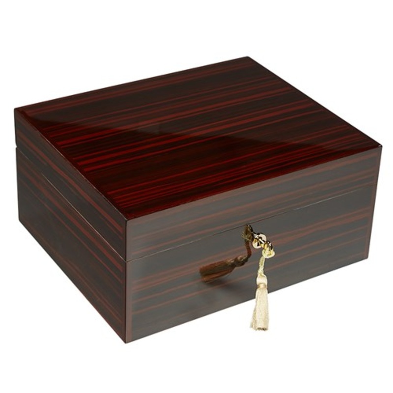 Ashton Savoy Executive Humidor – 25 Cigar Capacity 25 Cigar Capacity Macassar Ebony