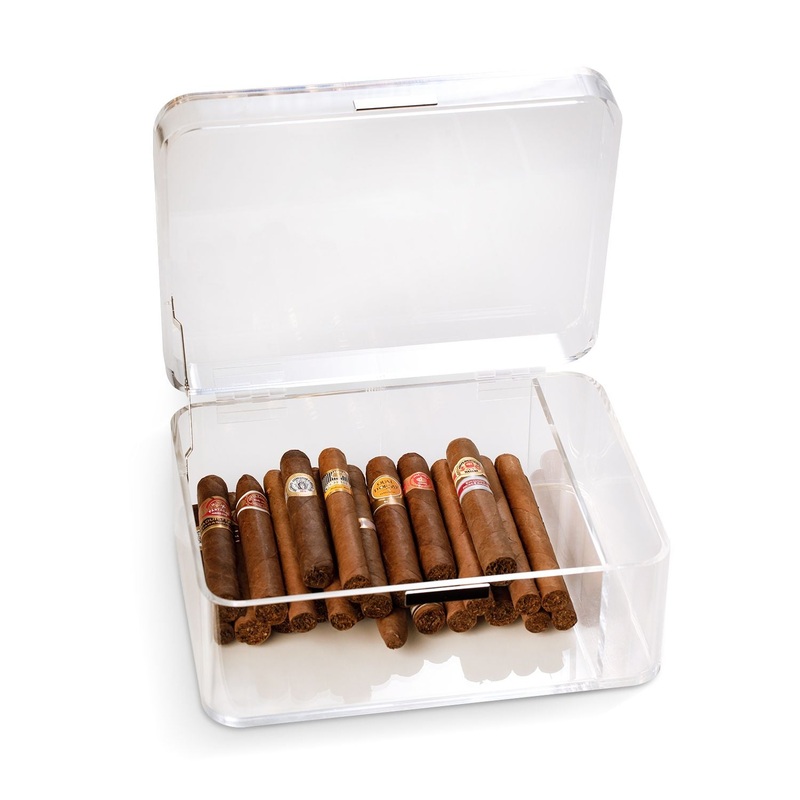 Bey-Berk Acrylic Humidor with Magnetic Closure – 60 Cigar Ct