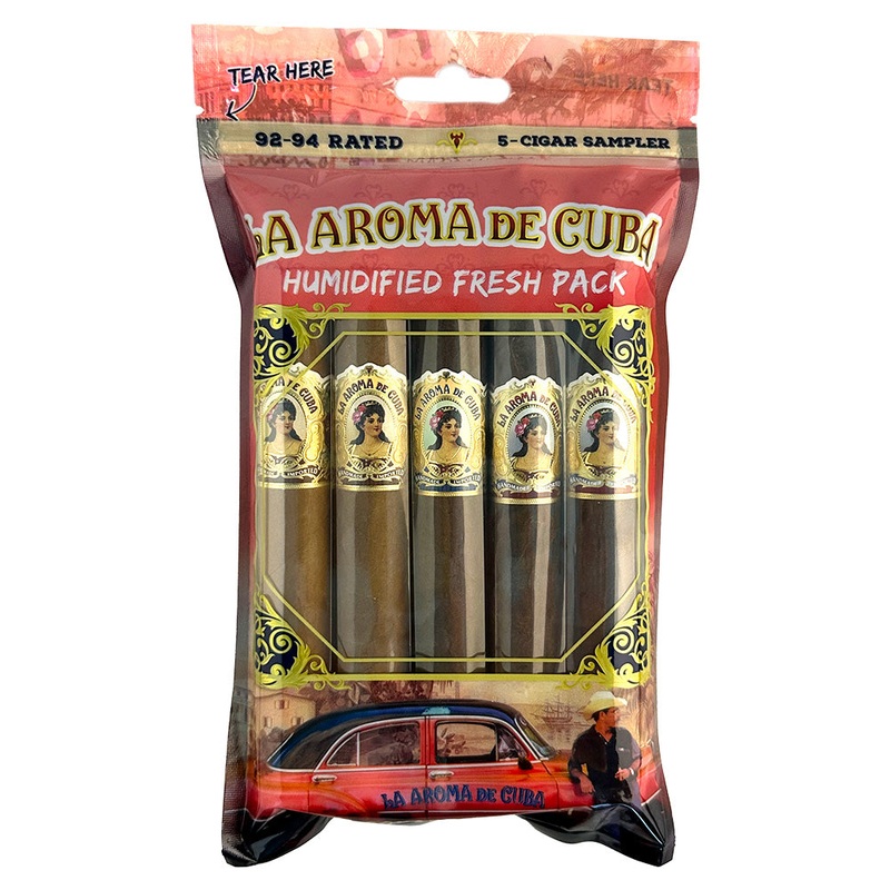 La Aroma de Cuba 92-94 Rated Fresh Pack Sampler Assortment Fresh Pack of 5