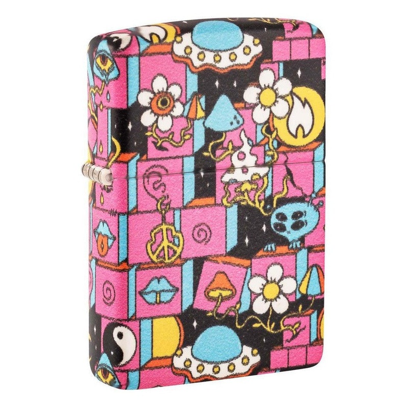 Zippo Lighter: Abstract Art Design, 540 Color – Glow-in-the-Dark Green 48779