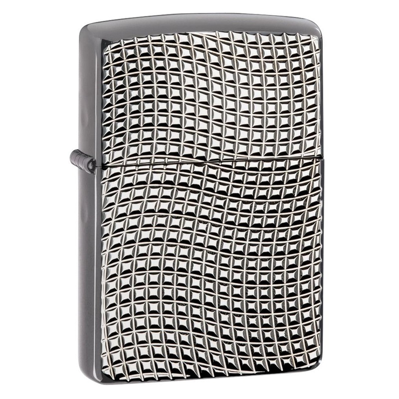 Zippo Lighter: Cross Wave, Armor – High Polish Black Chrome 28544