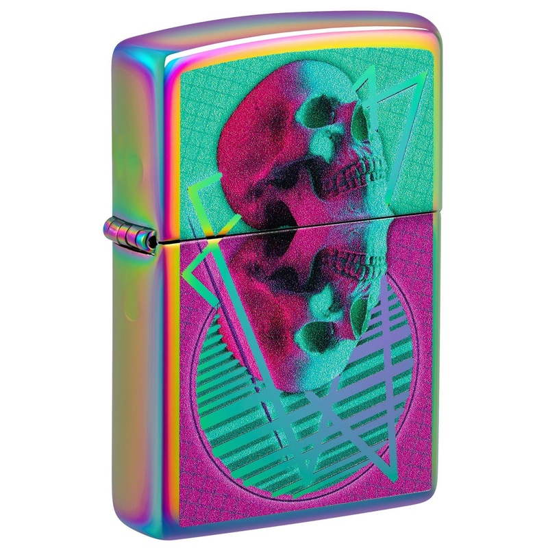 Zippo Lighter: Funky Skulls Design – Multi-Color 48891
